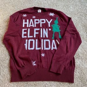 Mossimo Supply Co Happy Elfin Holiday Christmas Sweater Medium Ariana Grande